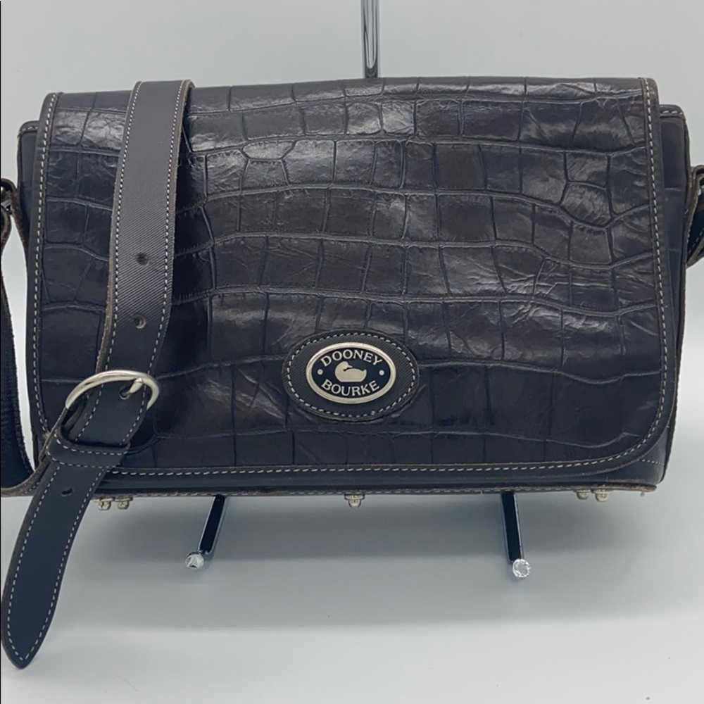 Dooney Bourke Vintage Croc Shoulder Bag Flap